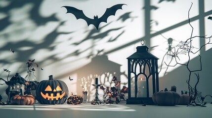 A chilling Halloween poster mockup showcasing ghostly silhouettes and eerie motifs, ideal for displaying your seasonal designs against a clean backdrop.