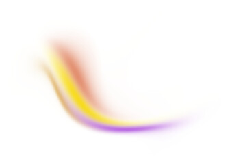Abstract gradient shape on transparent background. Dynamic purple yellow gradient wave design element.