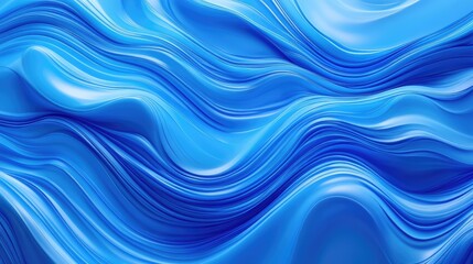 Fototapeta premium Vibrant blue abstract wave patterns in a horizontal layout, creating a smooth flowing background