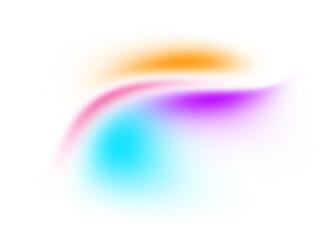 Abstract gradient shape on transparent background. Dynamic blue yellow purple gradient wave design element.
