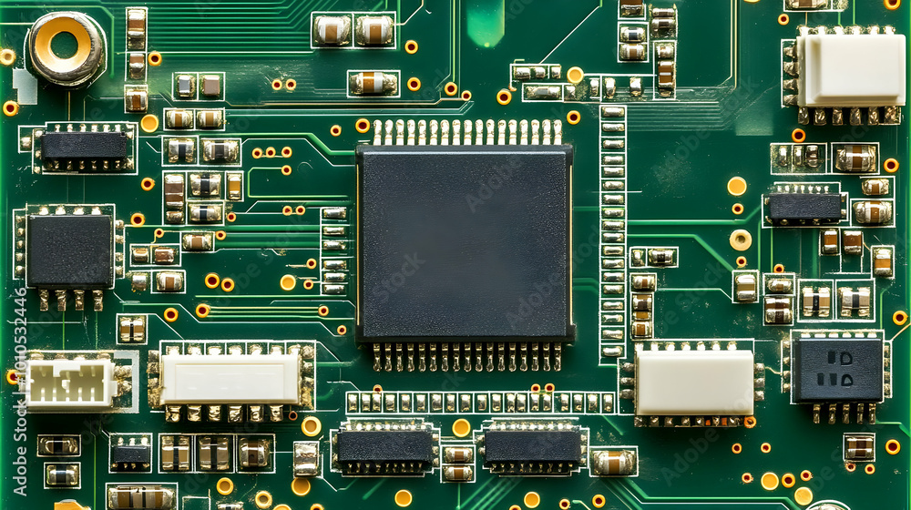 Poster close up of a circuit board with components