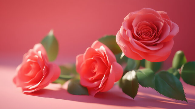 Roses on a colorful background