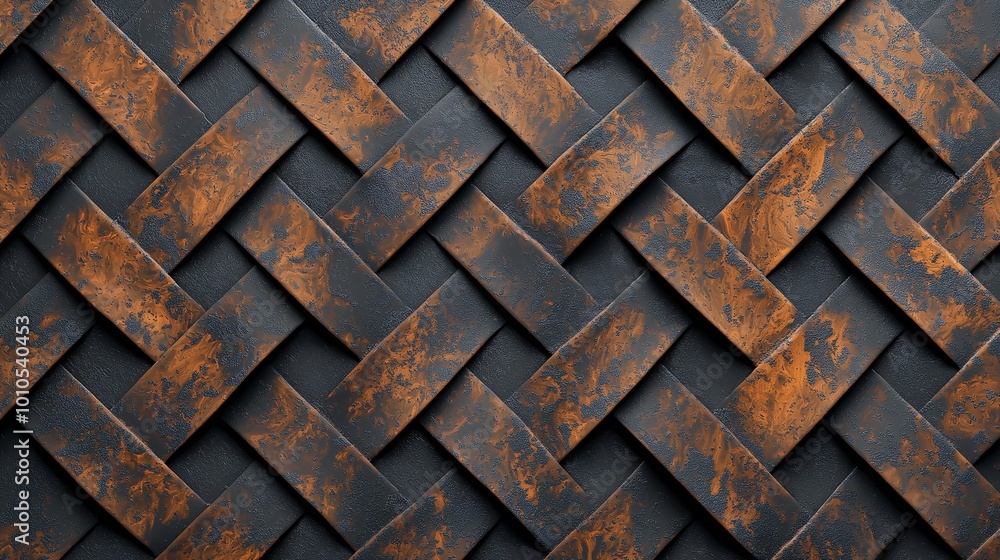 Poster Textured Woven Pattern of Dark and Rust Colors