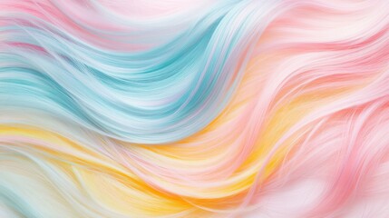 Obraz premium Pastel neon hair A close-up of hair dyed in soft pastel colors with vibrant neon streaks