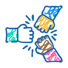 employee relations business process doodle icon sketch vector. employee relations business process sign. isolated symbol illustration