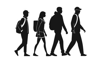 silhouettes of people in different poses