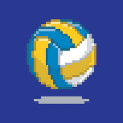 Fototapeta premium volleyball pixel art, vector illustration on isolated background.