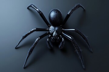 Obraz premium Realistic 3D black spider Ideal for adding a creepy Halloween vibe to advertisements or celebration concepts