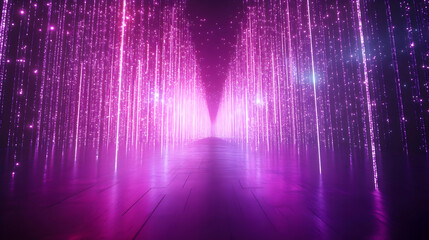 Abstract 3D Background with Purple Glowing Lines