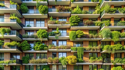 Fototapeta premium An Architectural Tapestry of Greenery and Glass, Woven Together to Create a Modern Urban Oasis