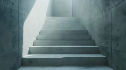 Abstract 3D Render of Concrete Staircase