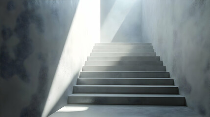 Concrete Staircase 3D Illustration