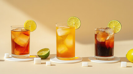 Fototapeta premium fancy and simply photograph fresh iced beverages 