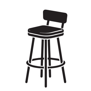 recommend clip art: bar stool silhouette - vector image of stool bar - setting stool bar - furniture home decor stool bar 
