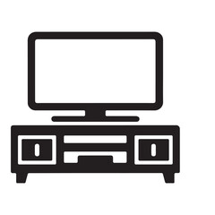 TV stand silhouette - home decor silhouette - LEDstand vector 