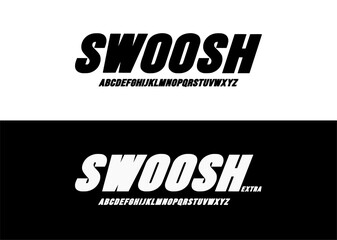Modern Bold font in vector. Uppercase. Sporty font. Editable. Italic. 