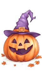 Charming Halloween-themed illustration featuring playful characters on a bright white backdrop, perfect for seasonal celebrations and decor.