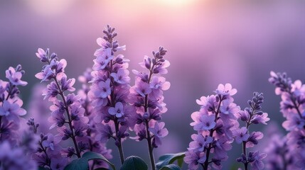 Fototapeta premium Dense Floral Arrangement Flowers of Lavender and Lilacs, in Shades of Purple