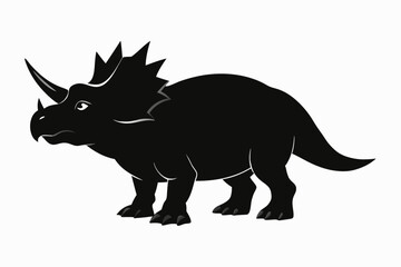 
triceratops silhouette vector, dinosaur silhouette