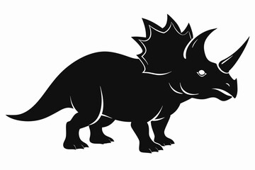 
triceratops silhouette vector, dinosaur silhouette