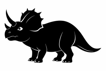 
triceratops silhouette vector, dinosaur silhouette