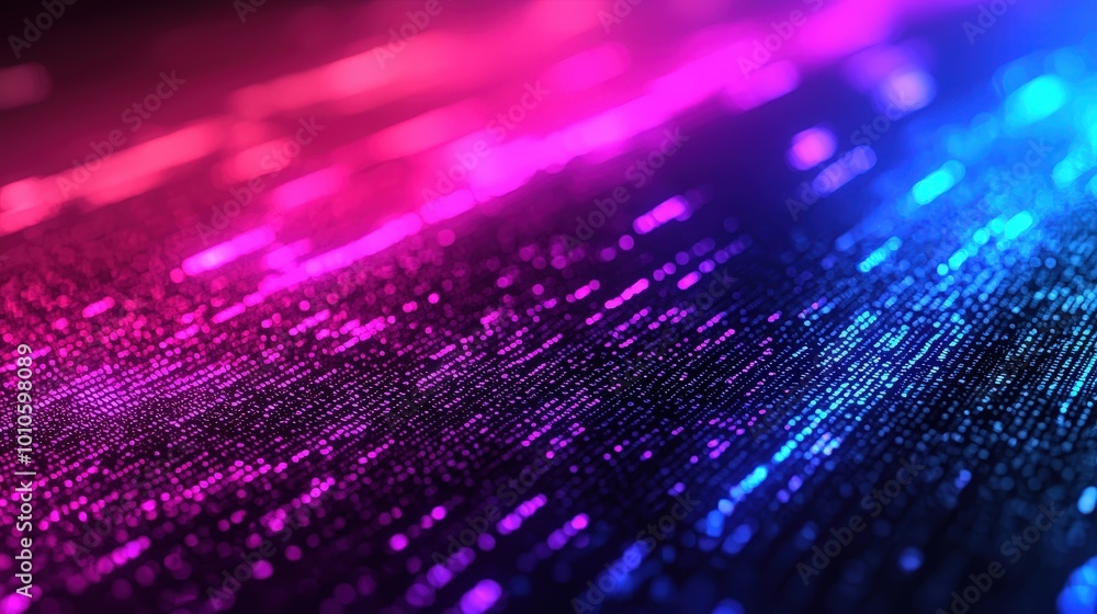 Poster abstract digital data network with neon lights background
