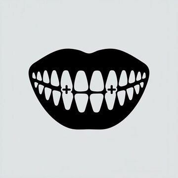 recommend clip art: Dental teeth icon Black  victor silhouette White background