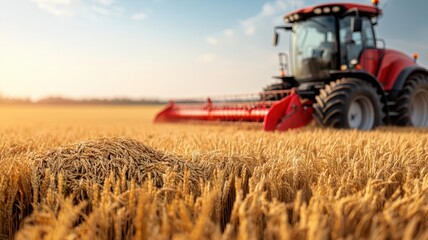 Obraz premium Farmers harvesting rice in Asia, wheat in Europe, and corn in the Americas, depicting the global scale of agriculture for food security