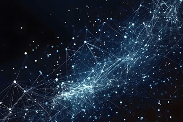 Obraz premium Abstract Network Connection Digital Technology Blue Glow Futuristic Background