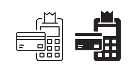 Fototapeta premium Finance terminal icons on white background. Vector illustration.