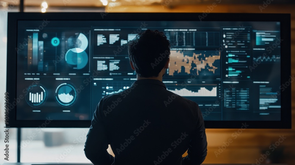 Poster futuristic data analysis and visualization
