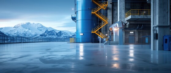 Fototapeta premium High-Tech Mineral Processing Plant in Mountain Landscape