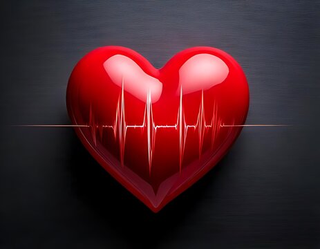 Red heart with a pulsing rhythm.