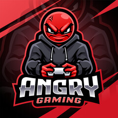 Angry emoticon gaming esport mascot logo design © Visink.art