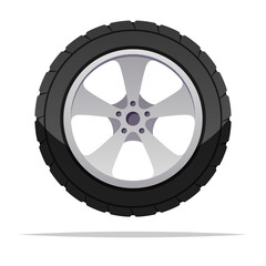 Fototapeta premium Car wheel vector isolated illustration