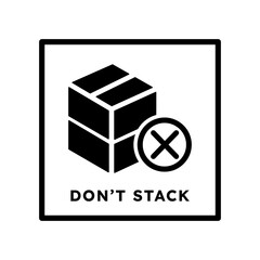 Don't Stack Icon | Fragile Warning Symbol for Packaging and Shipping | Simple and Clear Vector Design for Product Safety, Delivery Labels, and Warehouse Storage