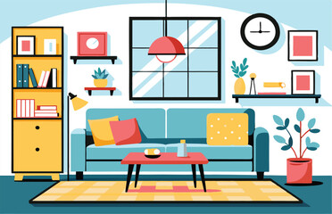Cozy Living Room Interior Design with Plants