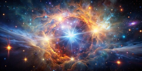 Fototapeta premium A Cosmic Symphony of Stars and Nebulae, Interstellar Dust and Gas, Illuminating the Vastness of Space