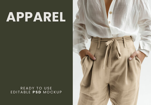 Apparel Women Blouse And pants Mockup With Generative AI