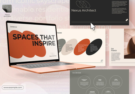 Screen Laptop Business Webpages Mockup With Generative AI