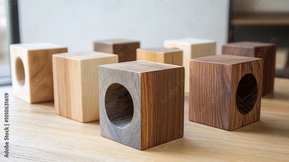Poster the wooden block is designed to be accessible and interactive from every angle