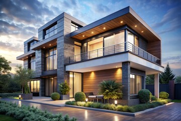 Fototapeta premium Modern Style D'Immeuble: Elegant Architectural Design for Contemporary Living Spaces and Urban Environments