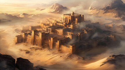 Fototapeta premium Ancient Fortress in the Desert