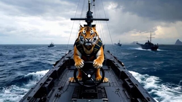 animal that becomes captain of a battleship