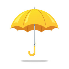 Yellow umbrella vector isolated on white background.