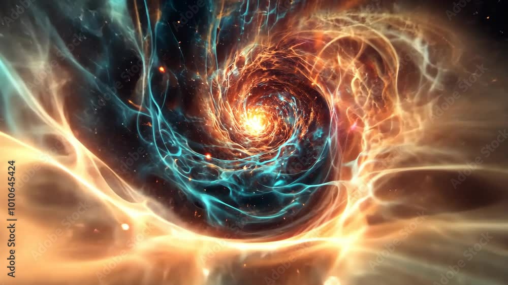 Aufkleber a swirling vortex of light and color creates a mesmerizing abstract pattern
