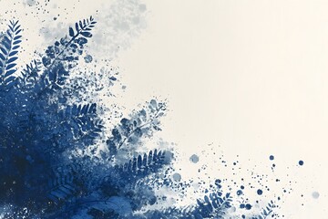 Obraz premium Watercolor Blue Floral Background with Splashes