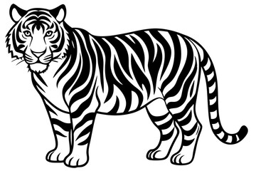 silhouette tiger vector