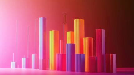 Fototapeta premium Colorful Abstract Bar Graph Visualization