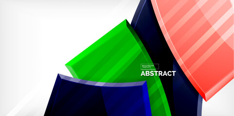 Colorful geometric abstract shapes. Illustration For Wallpaper, Banner, Background, Card, Book Illustration, landing page